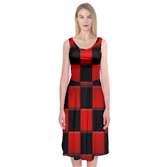 Black And Red Backgrounds Midi Sleeveless Dress by Amaryn4rt