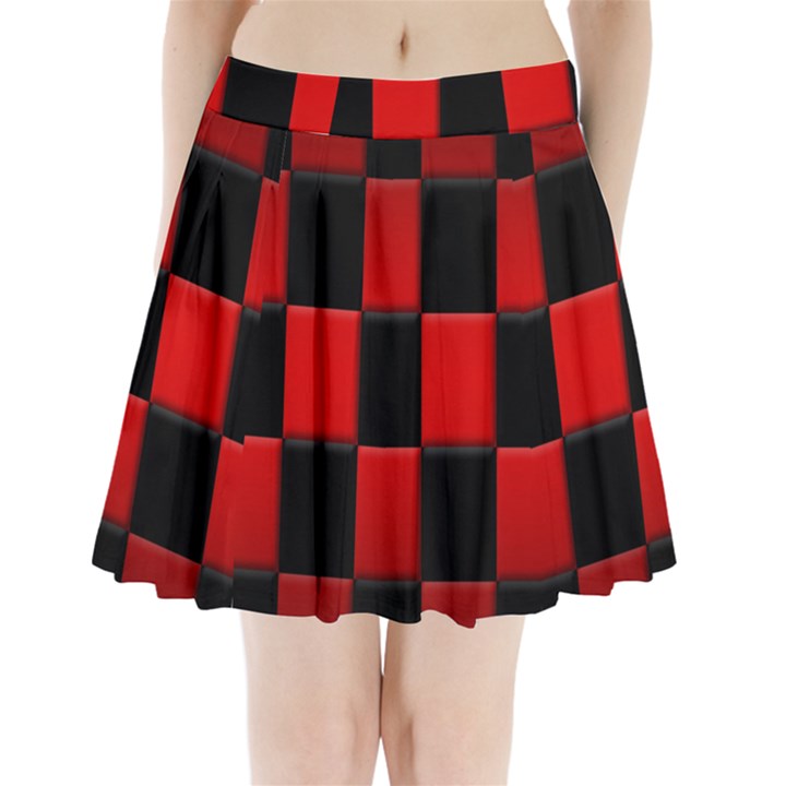 Black And Red Backgrounds Pleated Mini Skirt