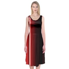 Black And Red Midi Sleeveless Dress