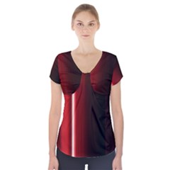 Black And Red Short Sleeve Front Detail Top by Amaryn4rt