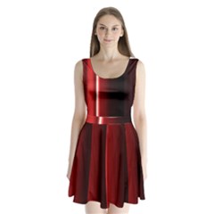 Black And Red Split Back Mini Dress 