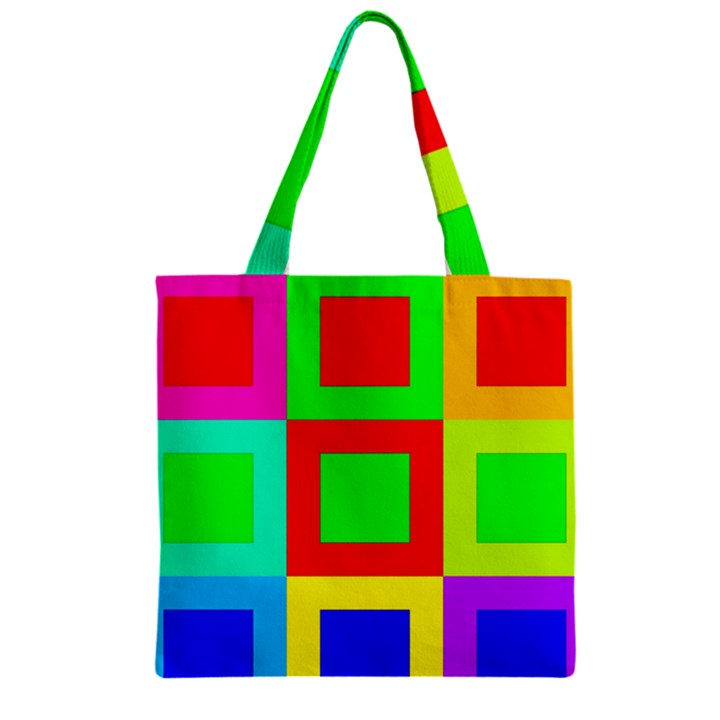 Colors Purple And Yellow Zipper Grocery Tote Bag