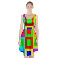 Colors Purple And Yellow Racerback Midi Dress