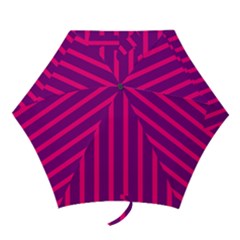 Deep Pink And Black Vertical Lines Mini Folding Umbrellas by Amaryn4rt