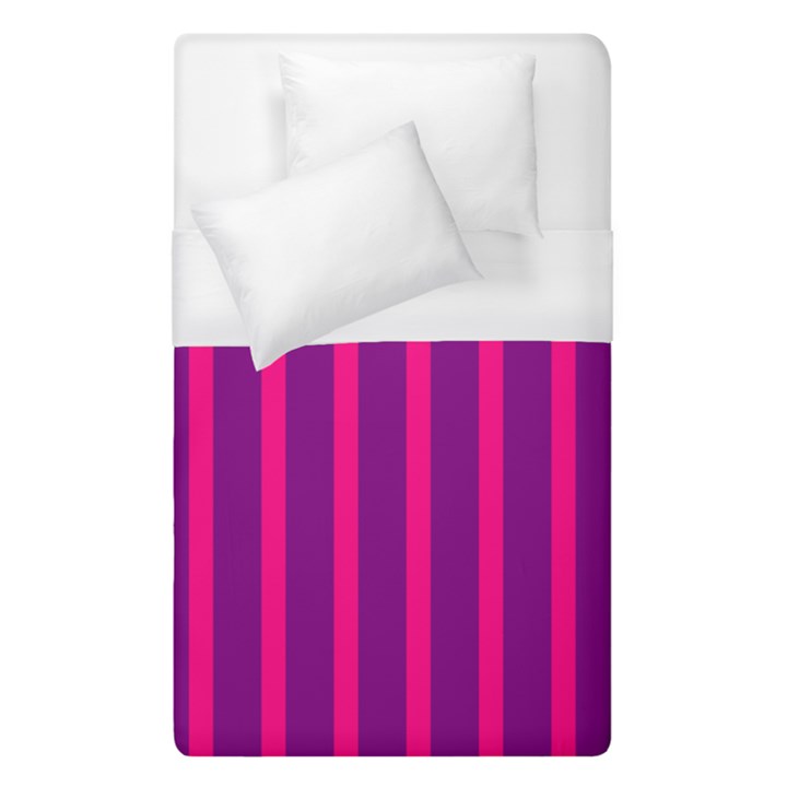 Deep Pink And Black Vertical Lines Duvet Cover (Single Size)