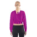 Deep Pink And Black Vertical Lines Women s Cropped Sweatshirt View2