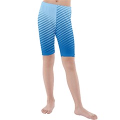 Blue Dot Pattern Kids  Mid Length Swim Shorts