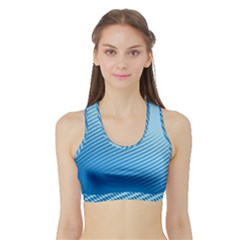 Blue Dot Pattern Sports Bra With Border