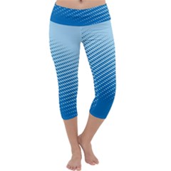 Blue Dot Pattern Capri Yoga Leggings