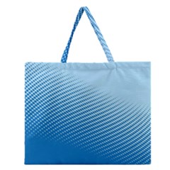 Blue Dot Pattern Zipper Large Tote Bag