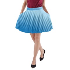 Blue Dot Pattern A-line Pocket Skirt