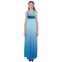 Blue Dot Pattern Empire Waist Maxi Dress