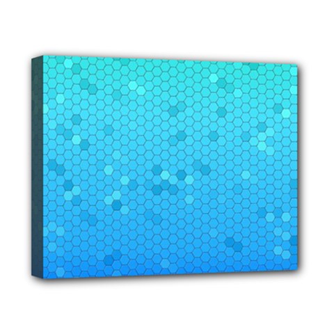 Blue Seamless Black Hexagon Pattern Canvas 10  X 8 