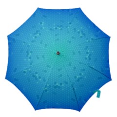 Blue Seamless Black Hexagon Pattern Hook Handle Umbrellas (medium)