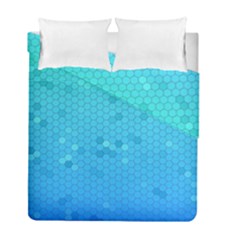 Blue Seamless Black Hexagon Pattern Duvet Cover Double Side (full/ Double Size)