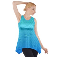 Blue Seamless Black Hexagon Pattern Side Drop Tank Tunic by Amaryn4rt