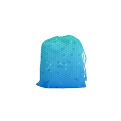 Blue Seamless Black Hexagon Pattern Drawstring Pouches (xs) 