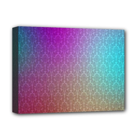 Blue And Pink Colors On A Pattern Deluxe Canvas 16  X 12  