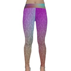 Blue And Pink Colors On A Pattern Classic Yoga Leggings