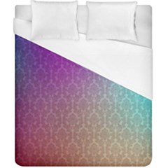 Blue And Pink Colors On A Pattern Duvet Cover (california King Size)