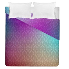 Blue And Pink Colors On A Pattern Duvet Cover Double Side (queen Size)