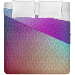 Blue And Pink Colors On A Pattern Duvet Cover Double Side (king Size)