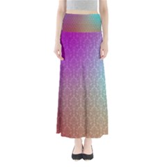 Blue And Pink Colors On A Pattern Maxi Skirts