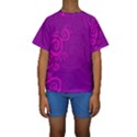 Floraly Swirlish Purple Color Kids  Short Sleeve Swimwear View1