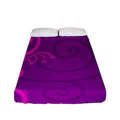 Floraly Swirlish Purple Color Fitted Sheet (full/ Double Size)