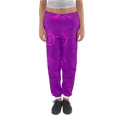 Floraly Swirlish Purple Color Women s Jogger Sweatpants