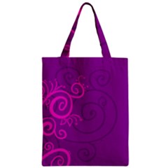 Floraly Swirlish Purple Color Zipper Classic Tote Bag