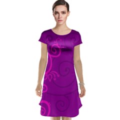 Floraly Swirlish Purple Color Cap Sleeve Nightdress by Amaryn4rt