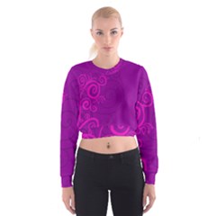 Floraly Swirlish Purple Color Women s Cropped Sweatshirt by Amaryn4rt