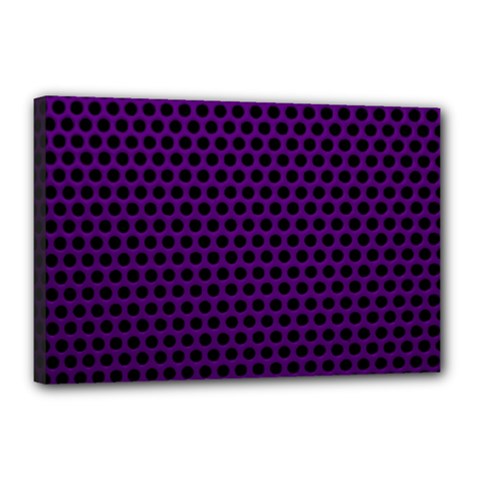 Dark Purple Metal Mesh With Round Holes Texture Canvas 18  X 12  by Amaryn4rt