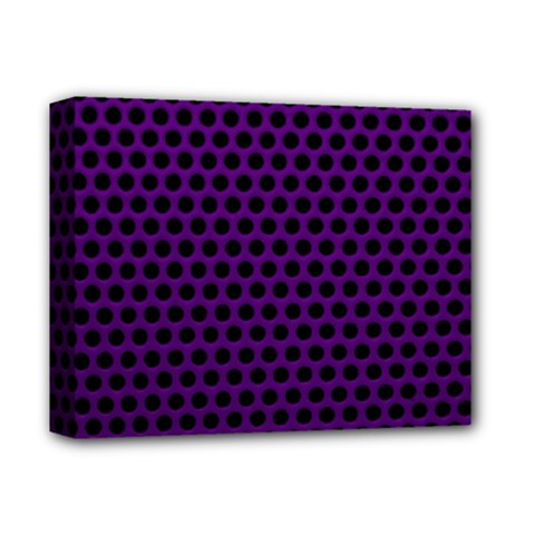 Dark Purple Metal Mesh With Round Holes Texture Deluxe Canvas 14  X 11  by Amaryn4rt