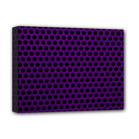 Dark Purple Metal Mesh With Round Holes Texture Deluxe Canvas 16  X 12   by Amaryn4rt