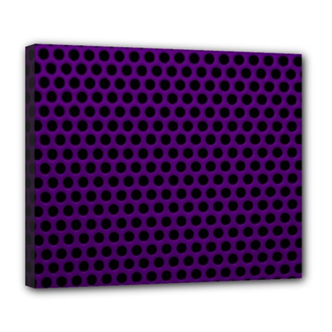 Dark Purple Metal Mesh With Round Holes Texture Deluxe Canvas 24  X 20   by Amaryn4rt