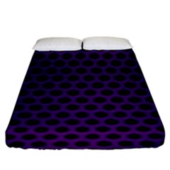 Dark Purple Metal Mesh With Round Holes Texture Fitted Sheet (king Size)