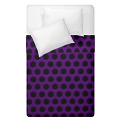 Dark Purple Metal Mesh With Round Holes Texture Duvet Cover Double Side (single Size)