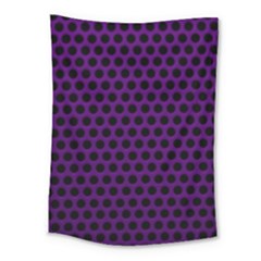 Dark Purple Metal Mesh With Round Holes Texture Medium Tapestry