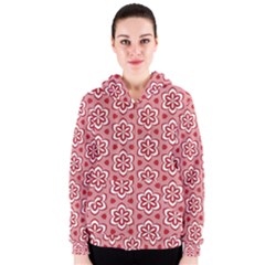 Floral Abstract Pattern Women s Zipper Hoodie