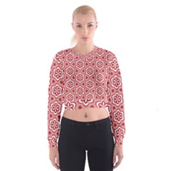 Floral Abstract Pattern Women s Cropped Sweatshirt