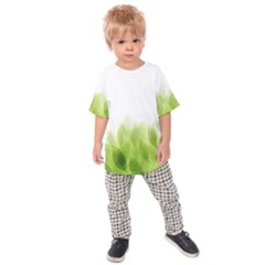 Green Leaves Pattern Kids  Raglan Tee