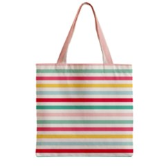 Papel De Envolver Hooray Circus Stripe Red Pink Dot Zipper Grocery Tote Bag by Amaryn4rt