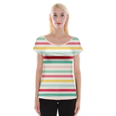 Papel De Envolver Hooray Circus Stripe Red Pink Dot Women s Cap Sleeve Top