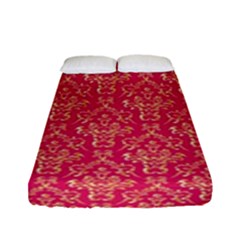 Damask Background Gold Fitted Sheet (full/ Double Size)