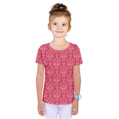 Damask Background Gold Kids  One Piece Tee