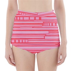 Index Red Pink High-waisted Bikini Bottoms