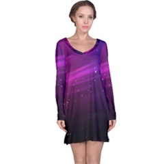 Purple Wallpaper Long Sleeve Nightdress