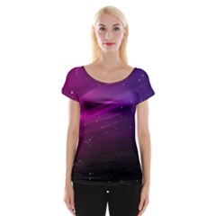 Purple Wallpaper Women s Cap Sleeve Top